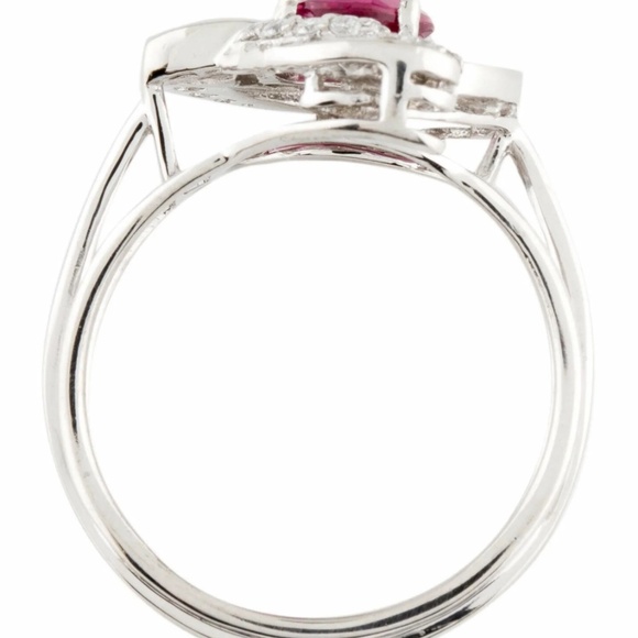 Platinum Ruby & Diamond Cocktail Ring - Picture 4 of 5